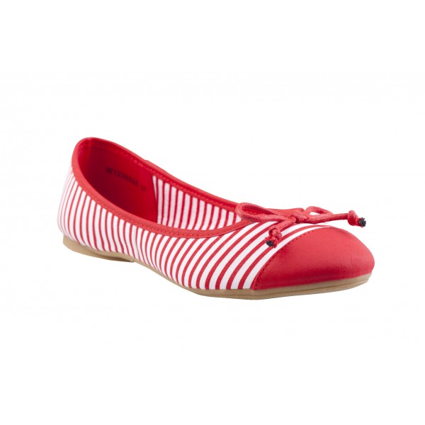 Czerwono Biale Baleriny Ccc W Paski Shoes Wedges Fashion
